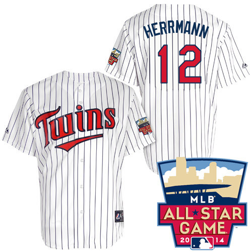 Chris Herrmann #12 Youth Baseball Jersey-Minnesota Twins Authentic 2014 ALL Star Home White Cool Base MLB Jersey